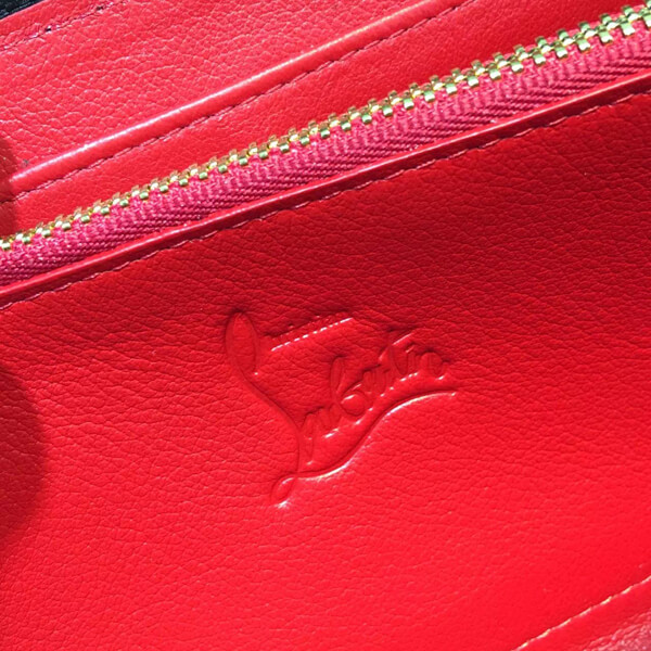 クリスチャン ルブタンコピー 　2015年春夏新作カーフスキン　ラウンドファスナー長財布PANETTONE WALLET CALF P/SPIKES/RING 1155016 B071